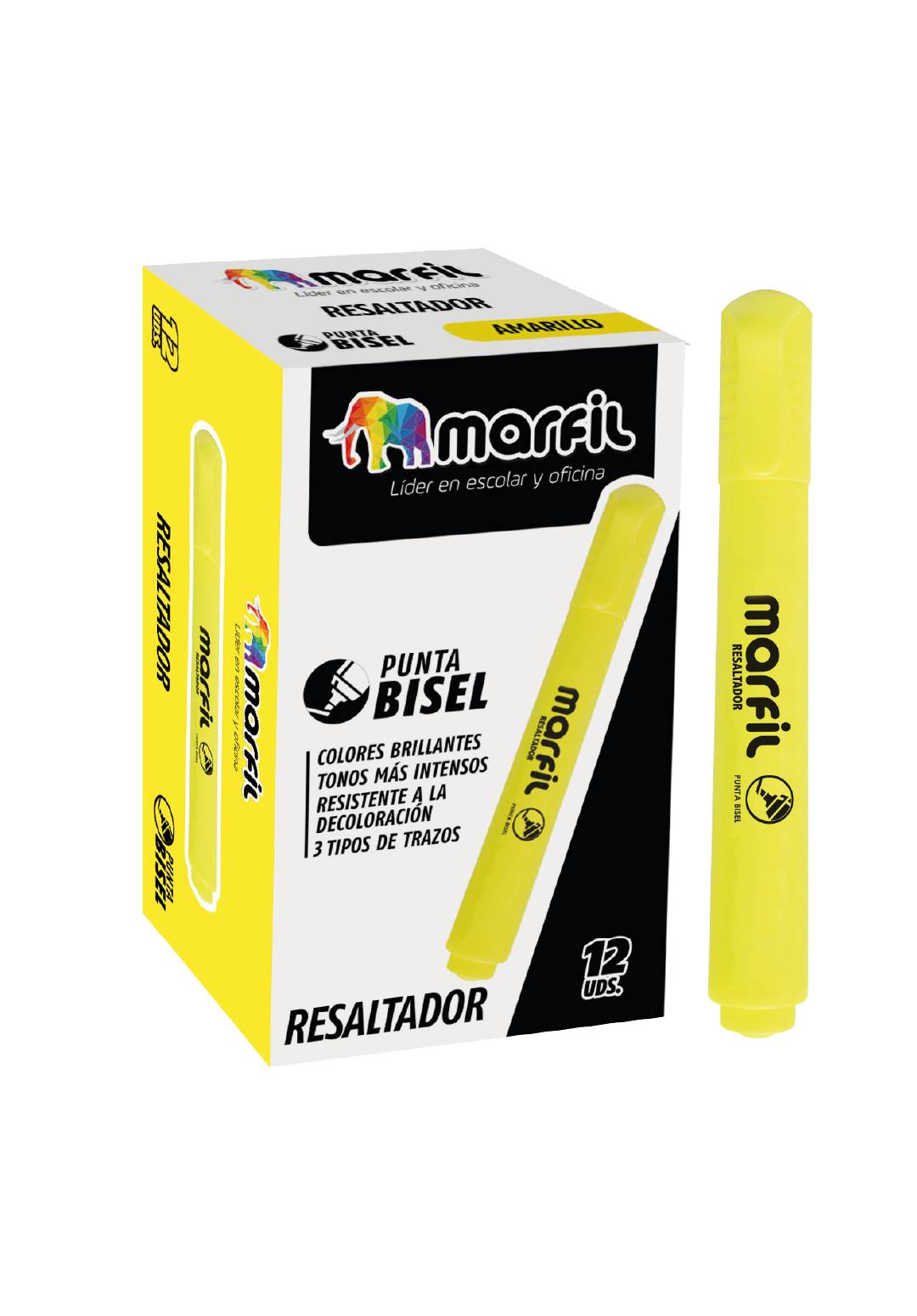 Resaltador Marfil Amarillo Punta Bisel