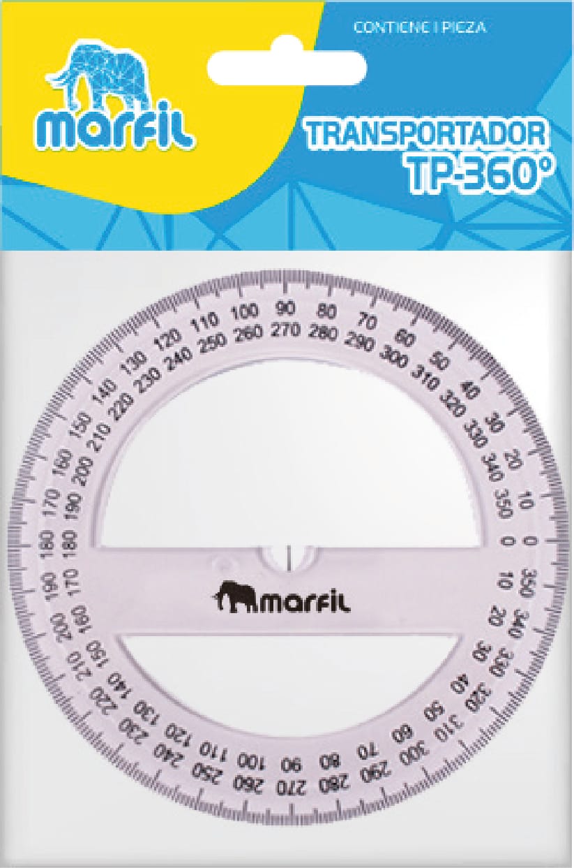 Transportador Marfil 360° 10cm
