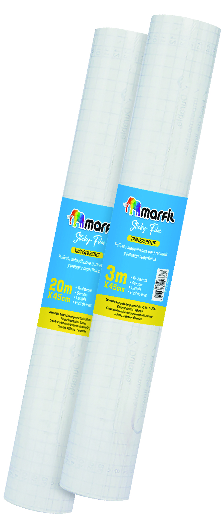 Rollo adhesivo Marfil transparente 45cmX3mt (Contact)
