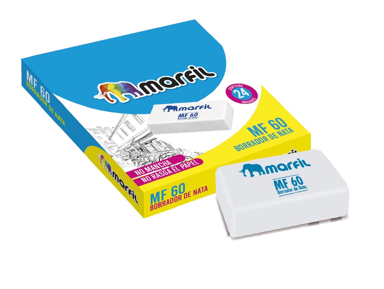 Borrador Marfil nata blanco MF60