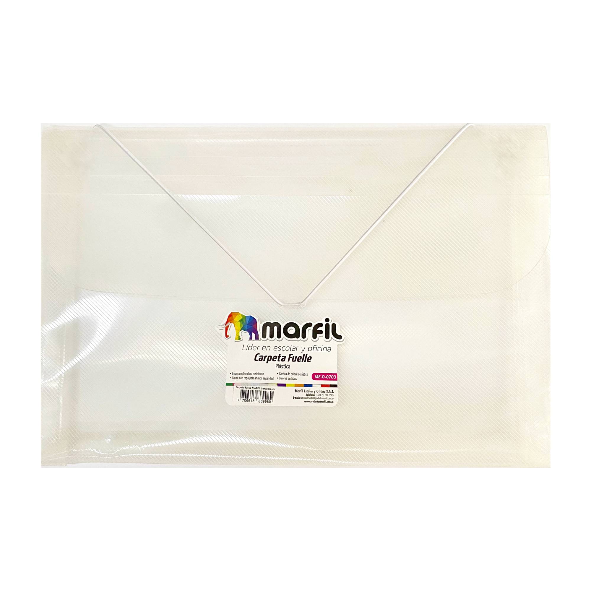 Carpeta Marfil Fuelle Plástica Transparente