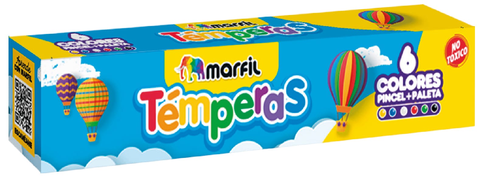 Témperas Marfil X6 +Paleta+Pincel