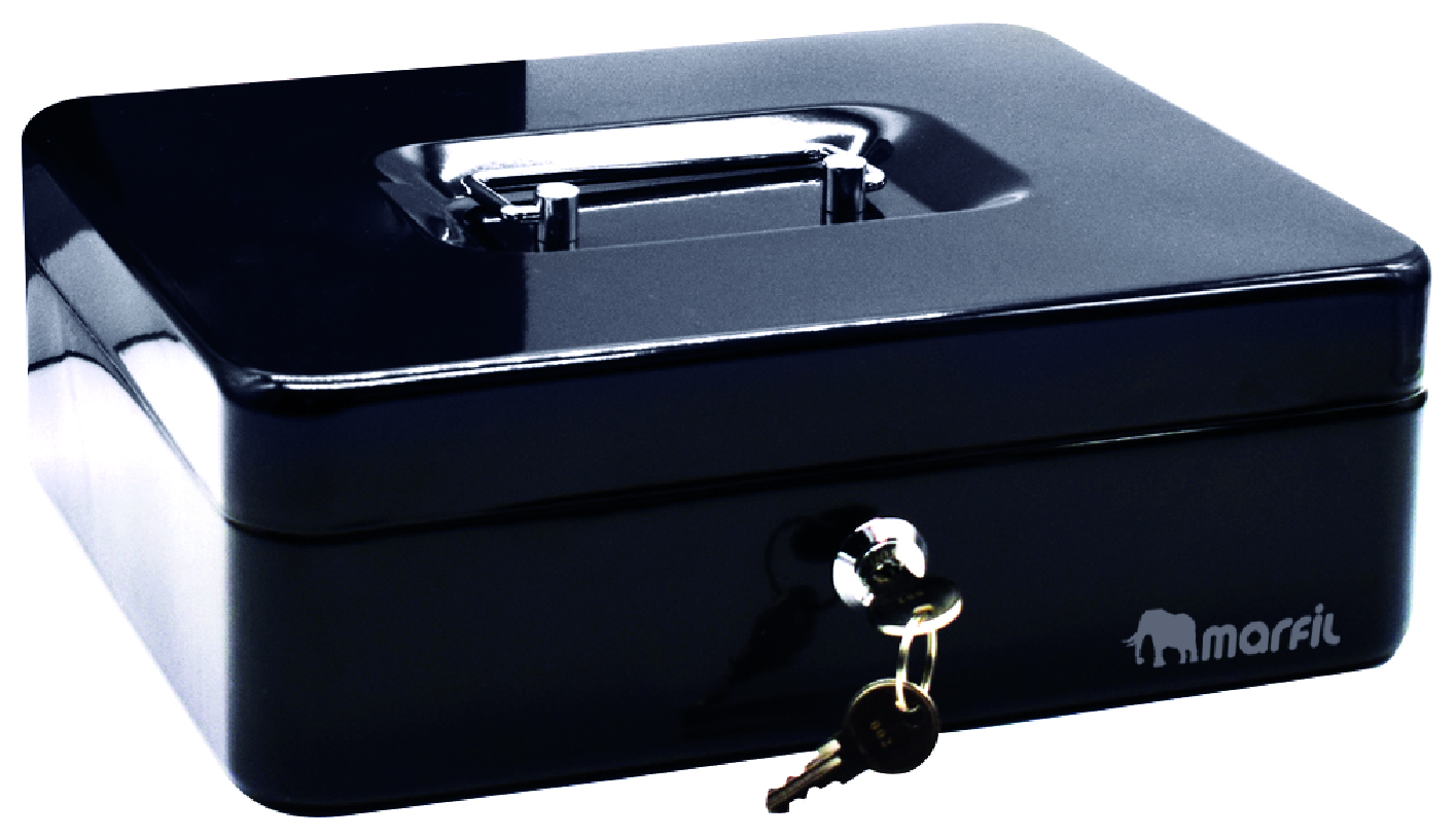 Caja menor Marfil metálica con llave 10" ME-O-1602- NEGRO