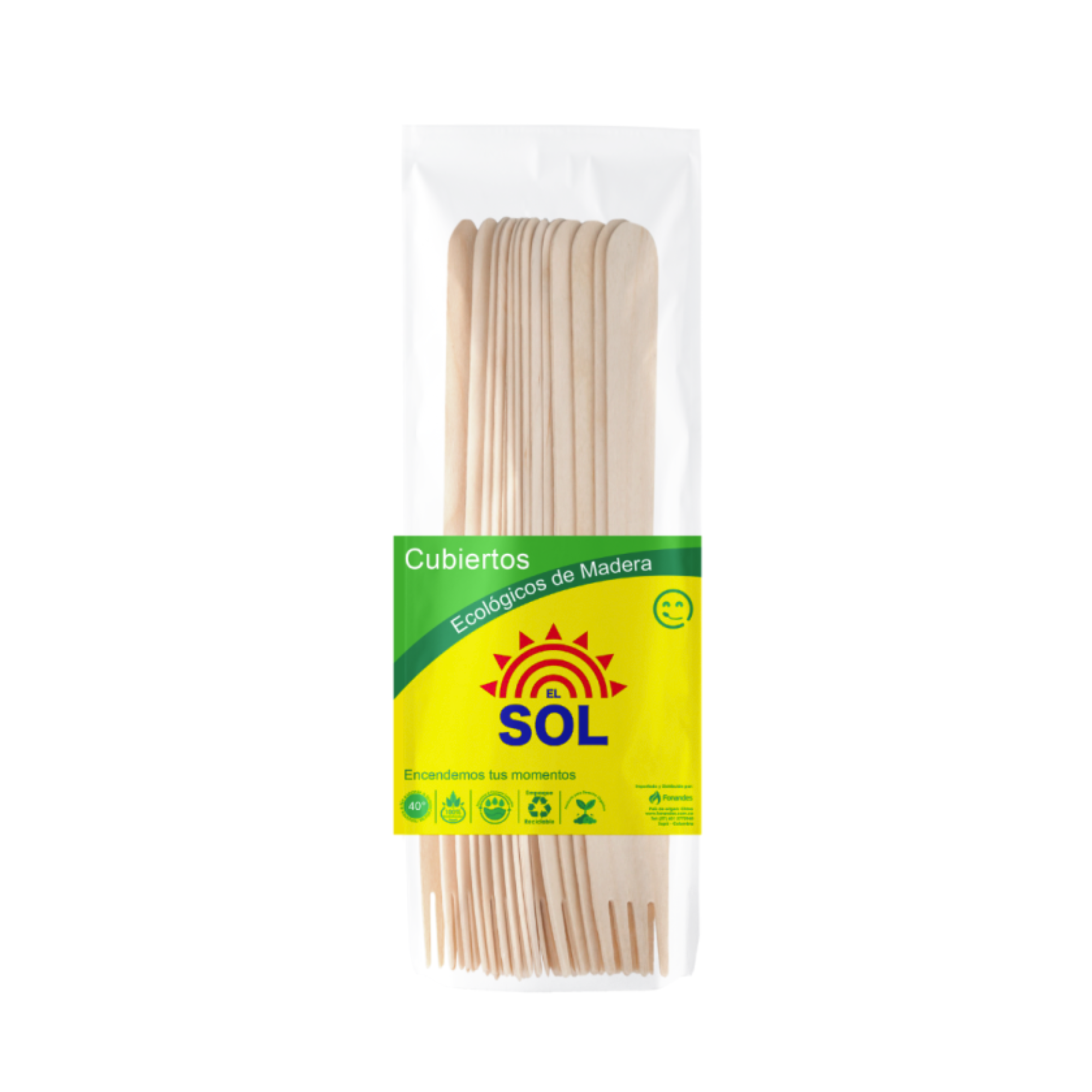 Tenedor El sol Madera X20
