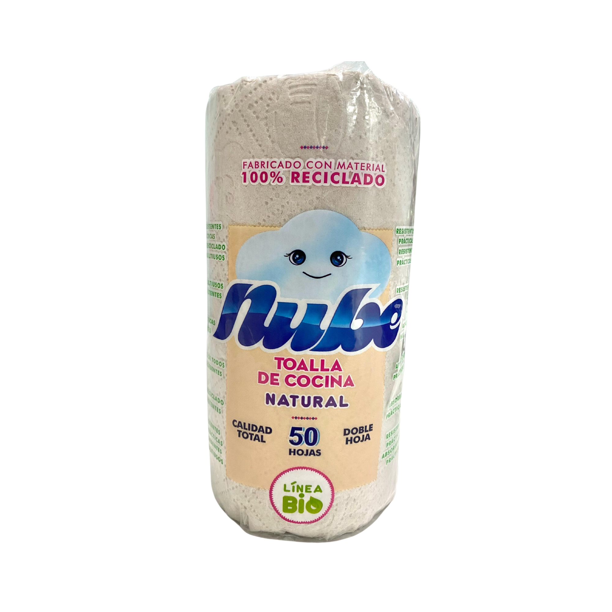 Toalla de cocina Nube Natural X50 Doble hoja Biodegradable