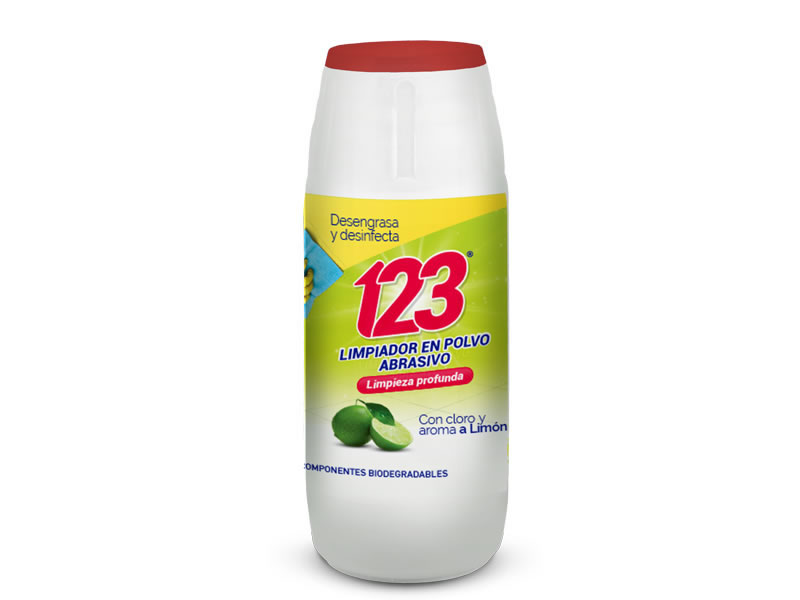 images Jabón en polvo Abrasivo 500ml 123 Aroma Limón - Imagen 1