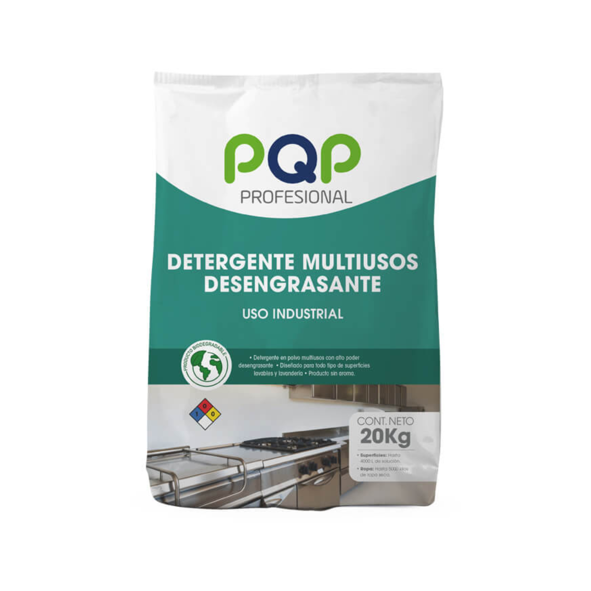 Detergente en polvo PQP Multiusos 20Kl Desengrasante 