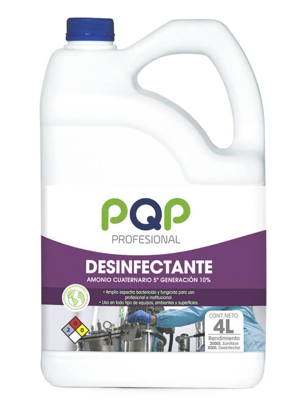 Amonio x 4.000 ml cuaternario desinfectante de 5° generación al 10% Pqp