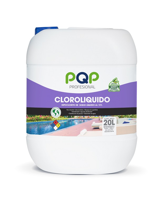 Cloro PQP X20 litros hipoclorito al Sodio15% 