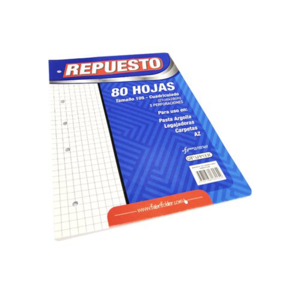 Hojas de repuesto para folder 105 con rayas