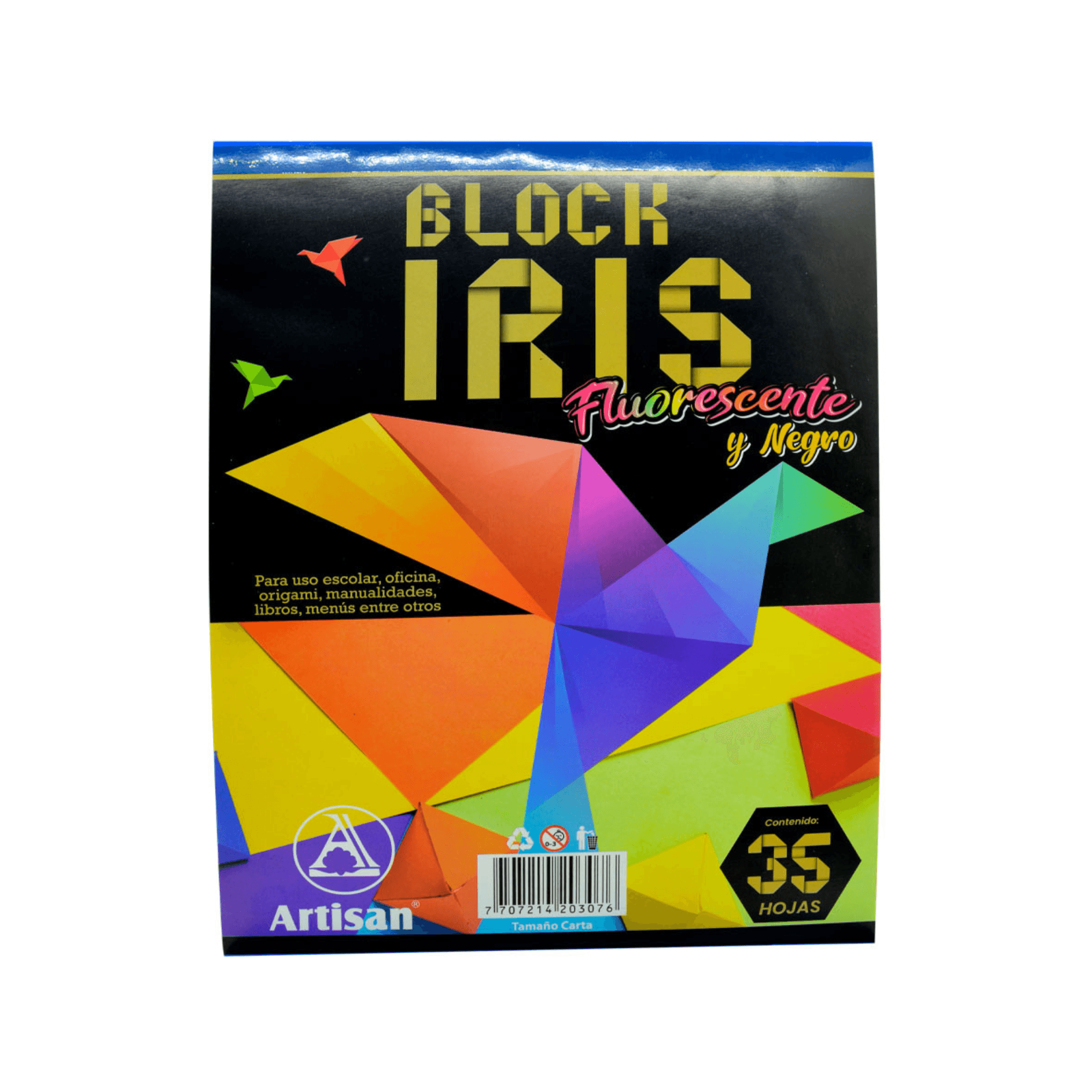 Block Iris Artisan Fluorescente y Negro Carta 35H