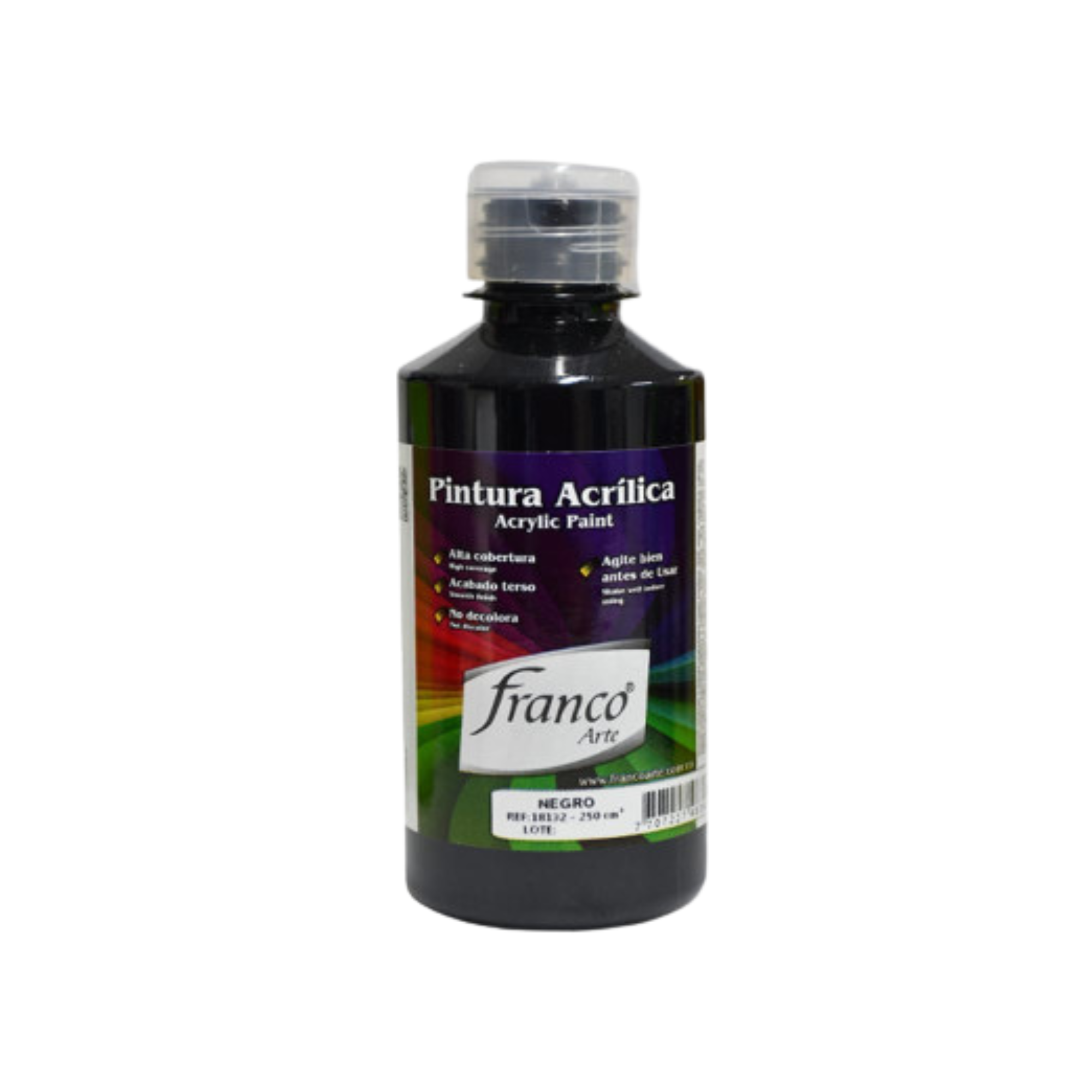 Pintura acrílica Franco Arte 250ml negro