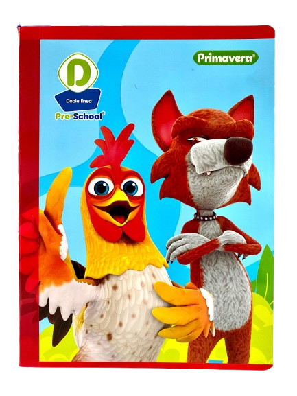 Cuaderno Cosido Pre-School Primavera 100H Grande Doble Línea