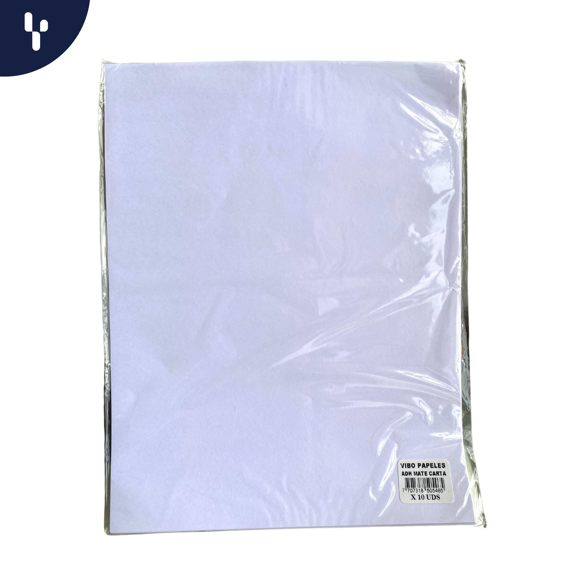Adhesivo Hoja Carta X10  210X280  ECO Rotulo Sticker Mate laserj 