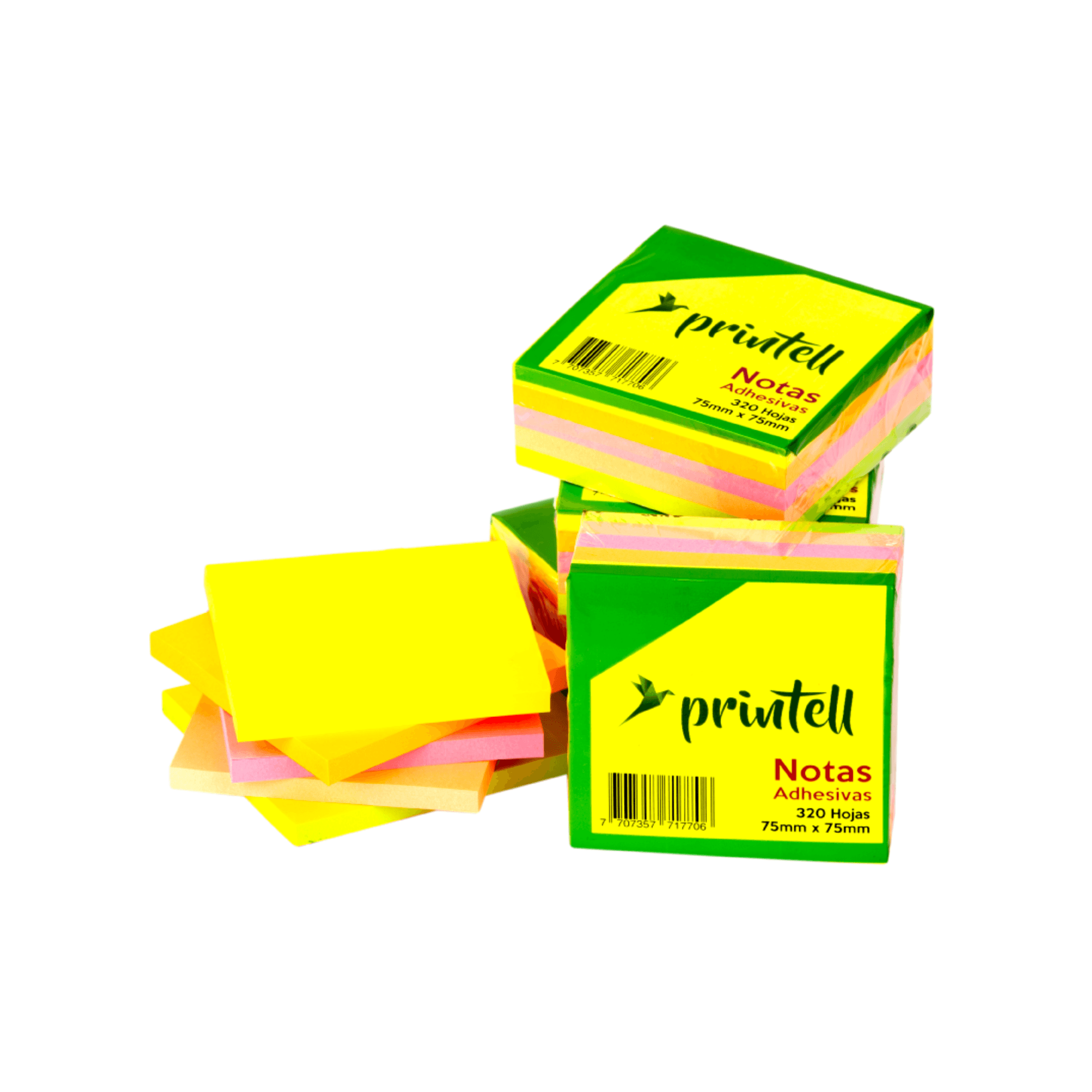 images Adhesivo taco notas Printell 320 hojas (76mmx76mm) - Imagen 1