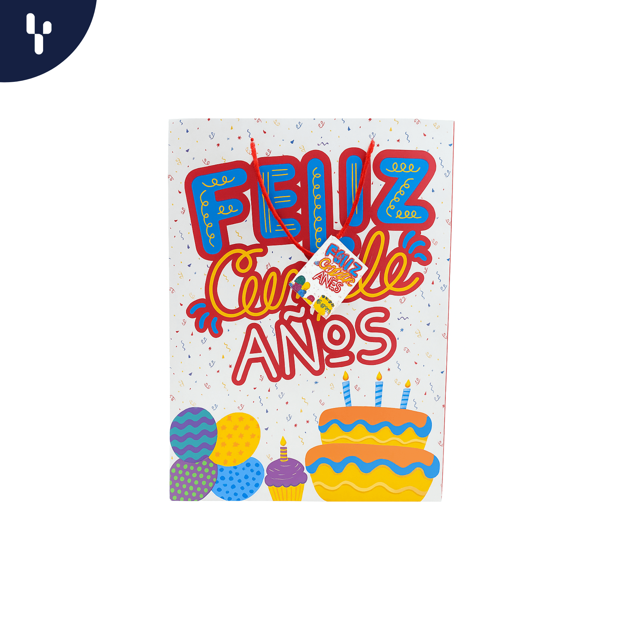 Bolsa regalo Feliz Cumpleaños alto 45cm-ancho33cm-fondo 10cm cod 15-493