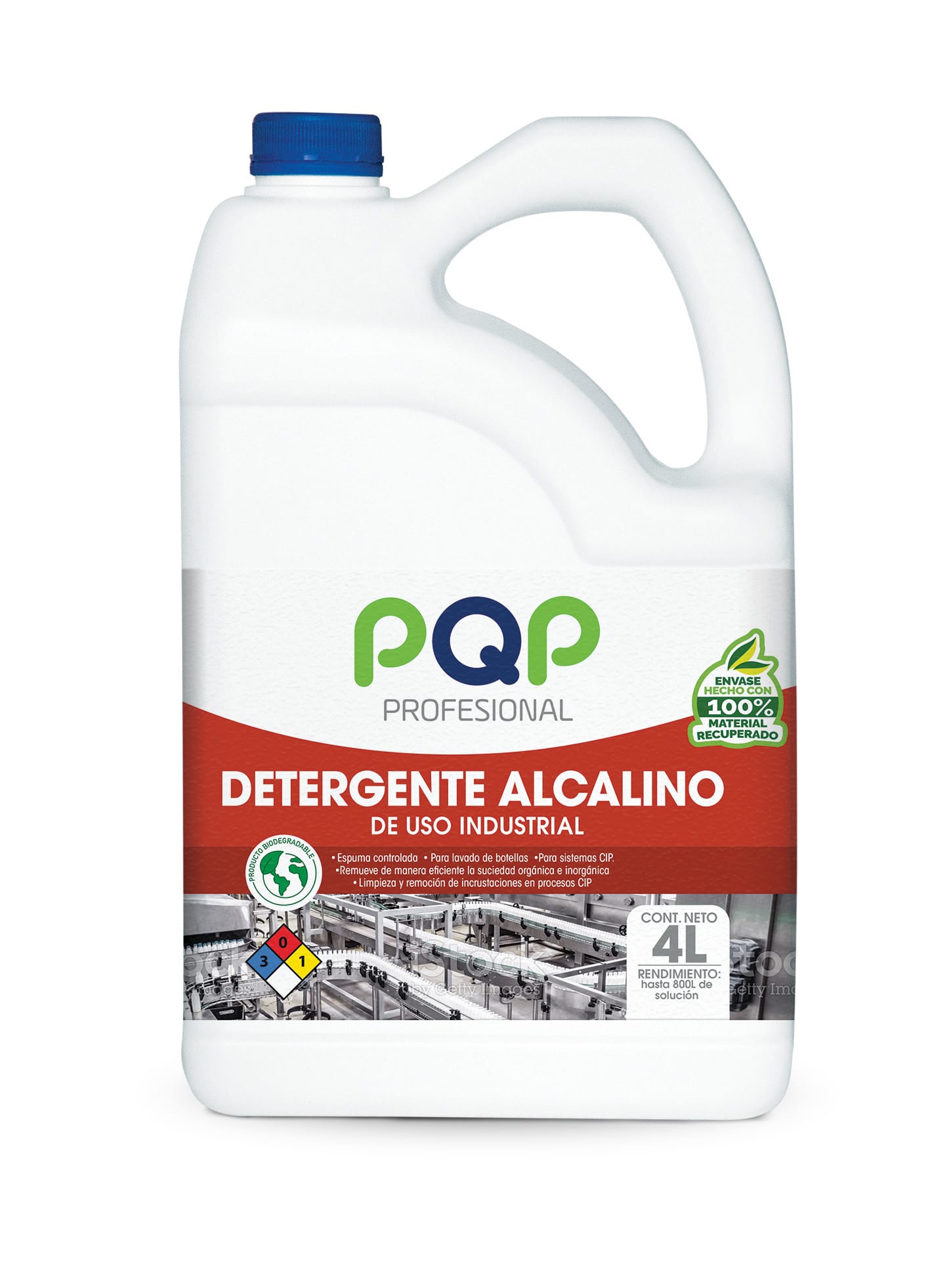 Detergente Líquido PQP X4000ml Alcalino Industrial Lavavajillas