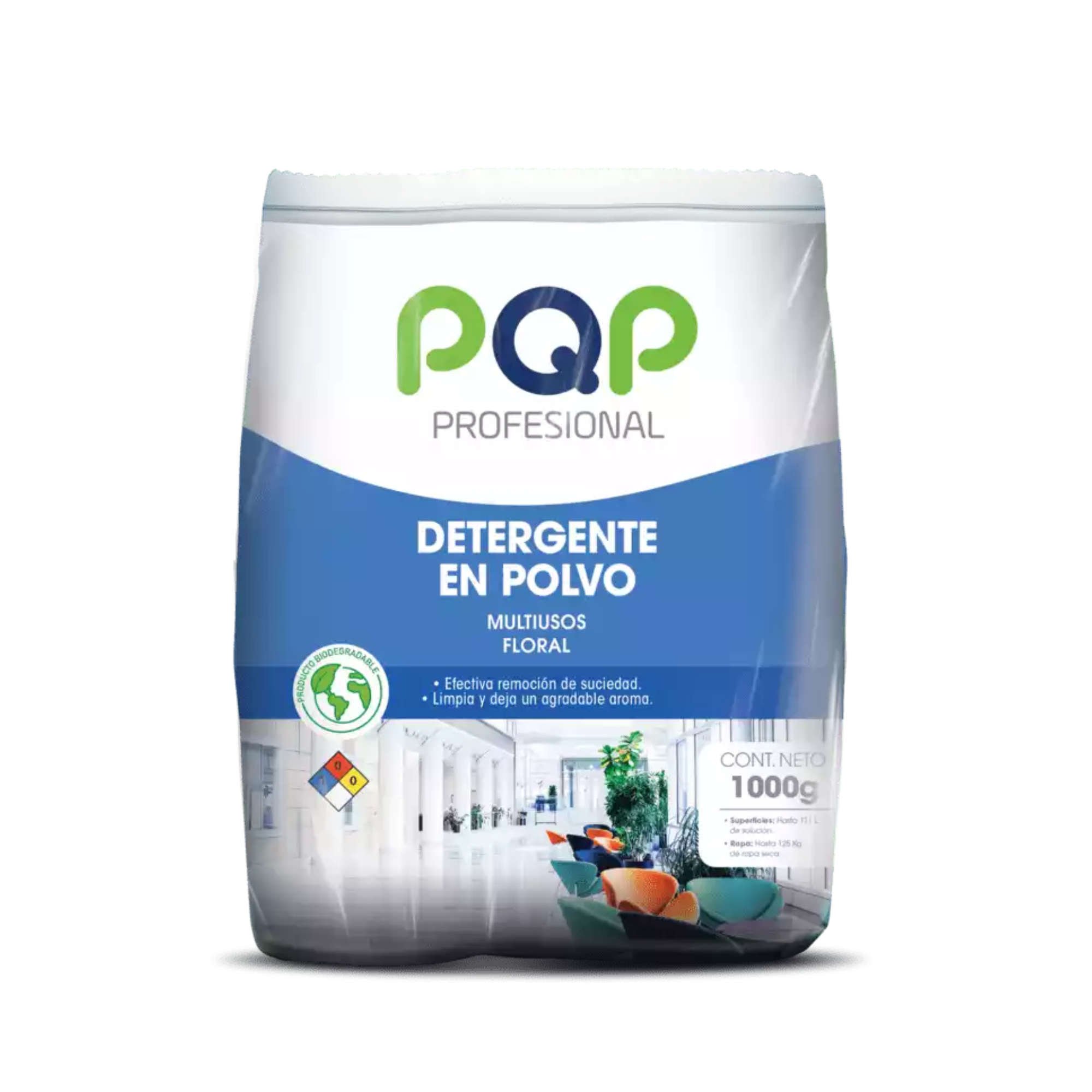 Detergente en polvo PQP Multi floral 1000Gr 