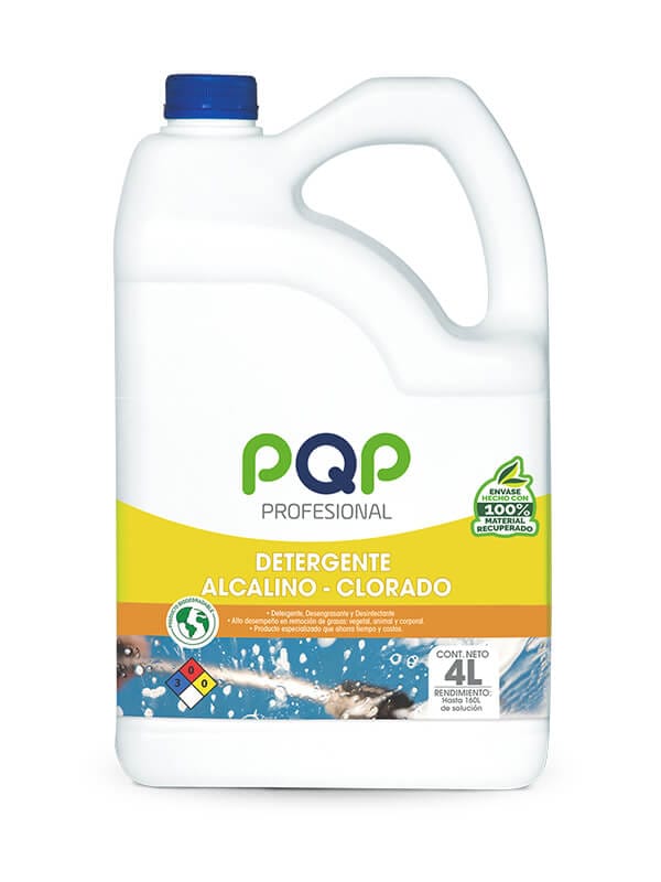 Detergente Líquido PQP X4000ml Alcalino Clorado Profesional