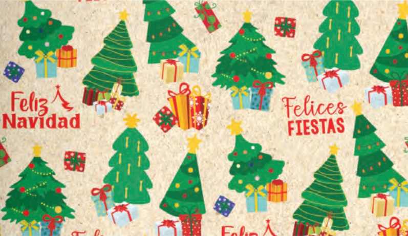 Papel de regalo rollo navidad Kraft