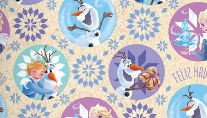 Papel de regalo rollo navidad Kraft personajes Disney