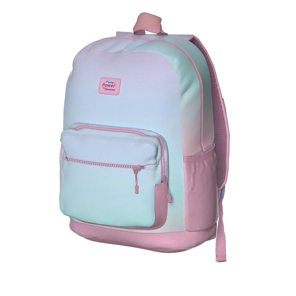 Morral Juvenil Flower Power Degradé Cyan - Rosado