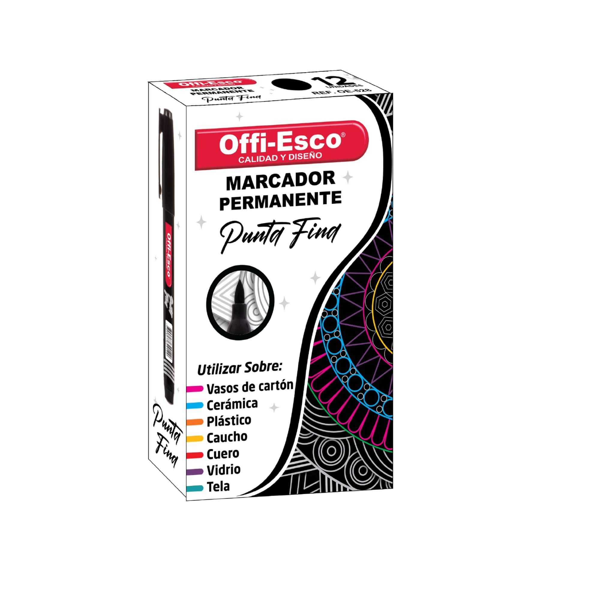Marcador Offi-esco permanente delgado OE-528 negro