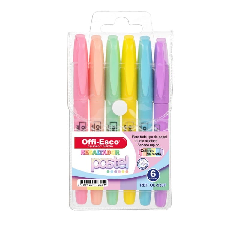 Resaltadores delgados surtidos pastel X6 OE-530P Offi-Esco