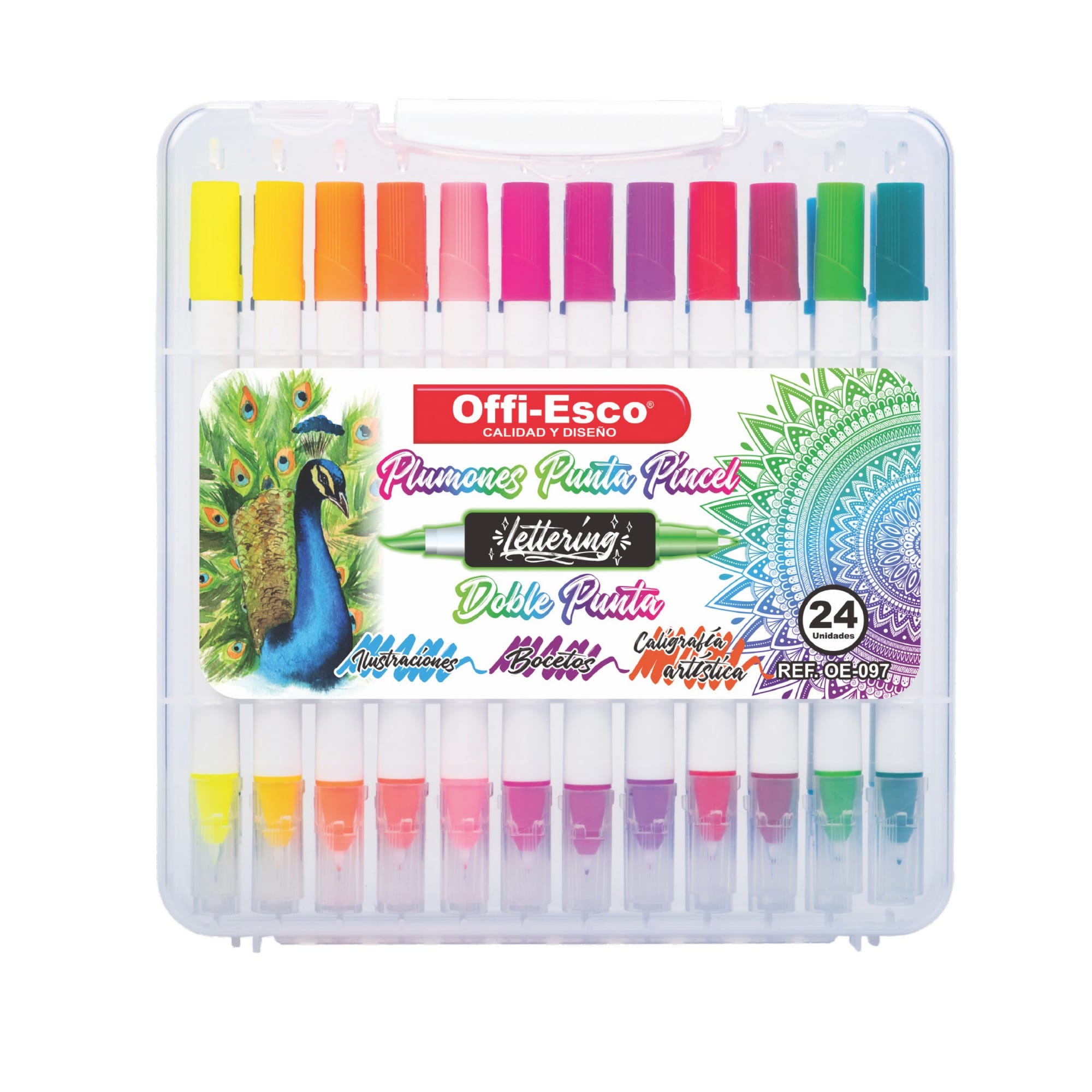 Plumones lavables punta pincel doble punta para lettering X24 OE-097 Offi-Esco