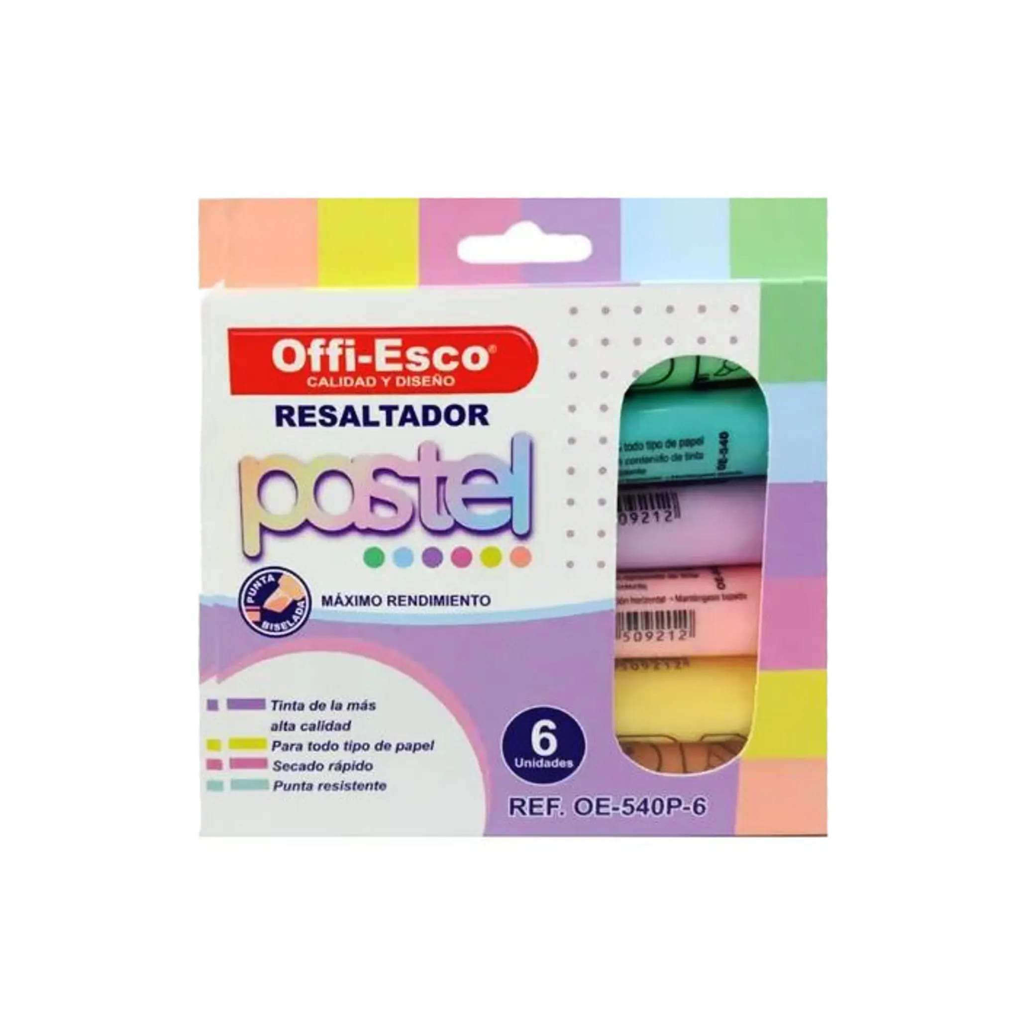 Resaltadores gruesos Pastel X6 OE-540P-6 Offi-Esco