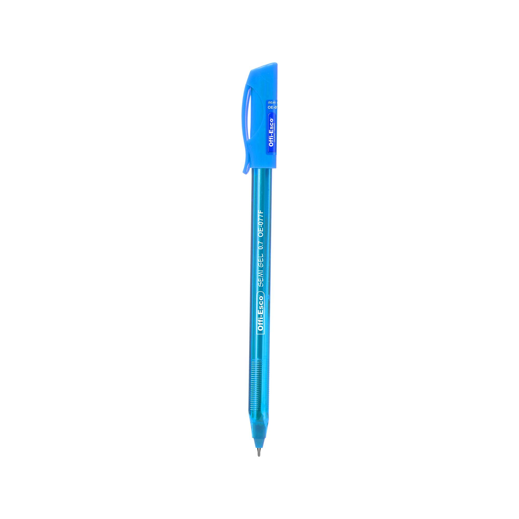 Bolígrafo SemiGel Offi-Esco Azul Mina 0.7 Punta Fina Triangular 