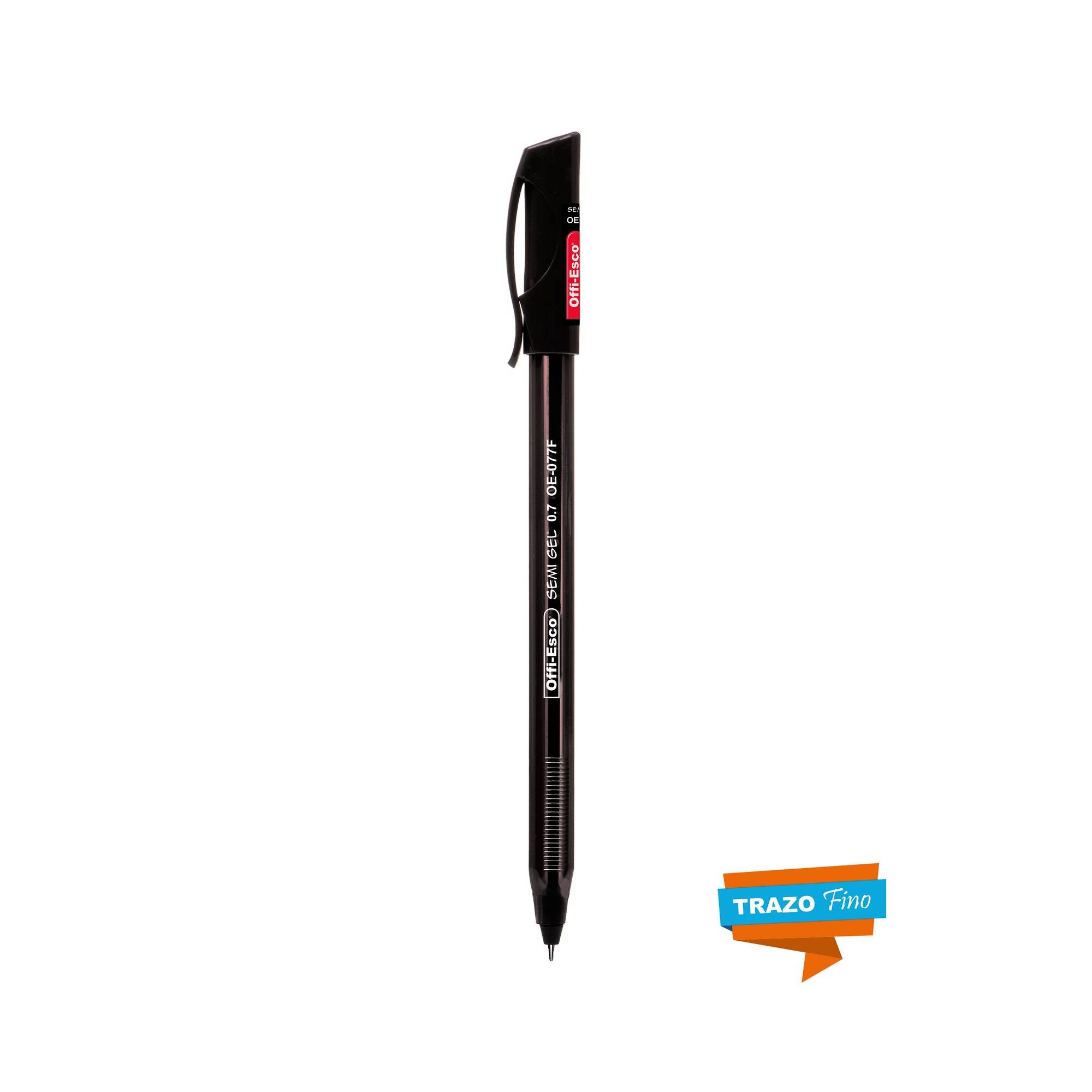 Bolígrafo SemiGel Offi-Esco Negro Mina 0.7 Punta Fina Triangular 