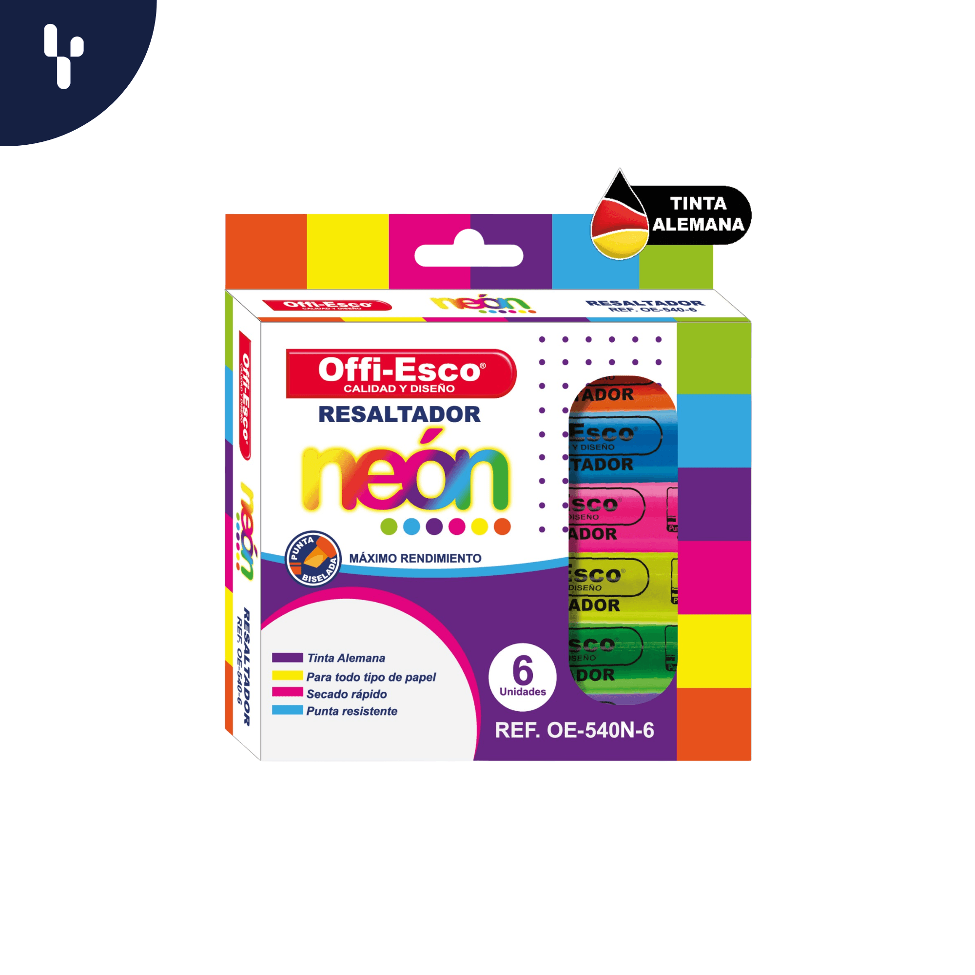 Resaltadores gruesos neón X6 OE-540N-6 Offi-Esco