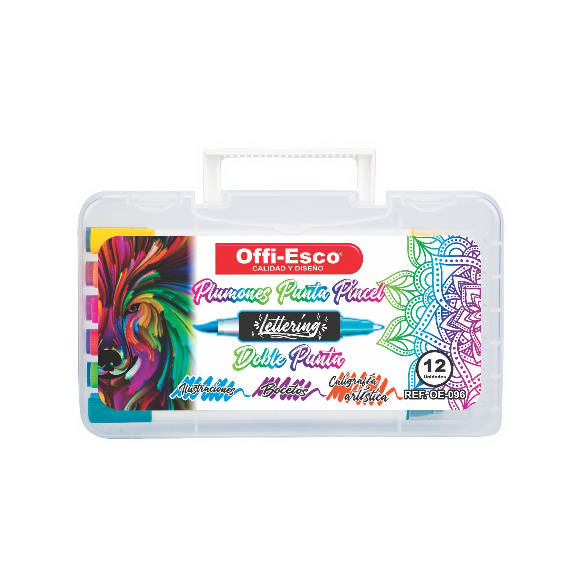 Plumones lavables punta pincel doble punta para lettering X12 OE-096 Offi-Esco