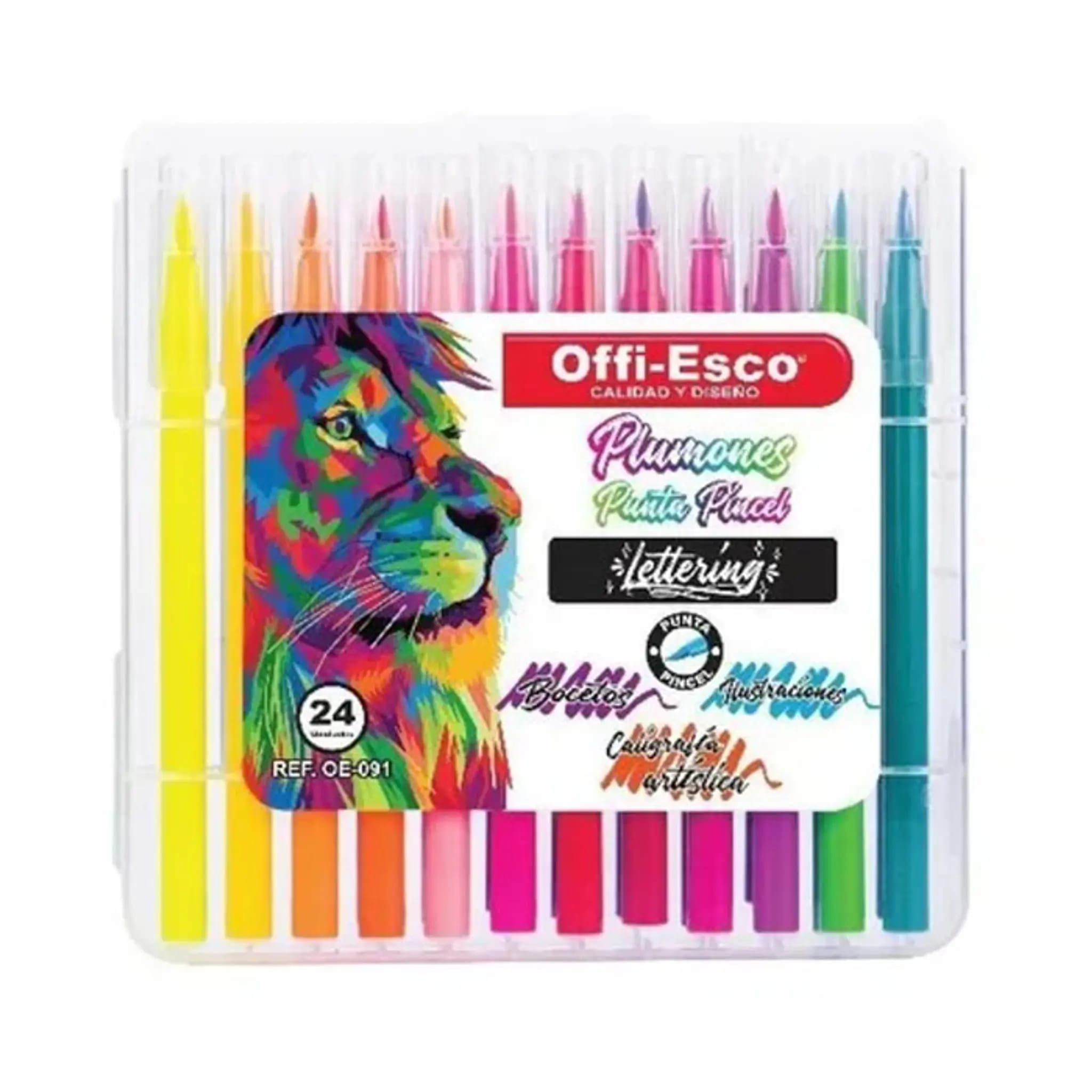 Plumones lavables punta pincel para lettering X24 OE-091 Offi-Esco