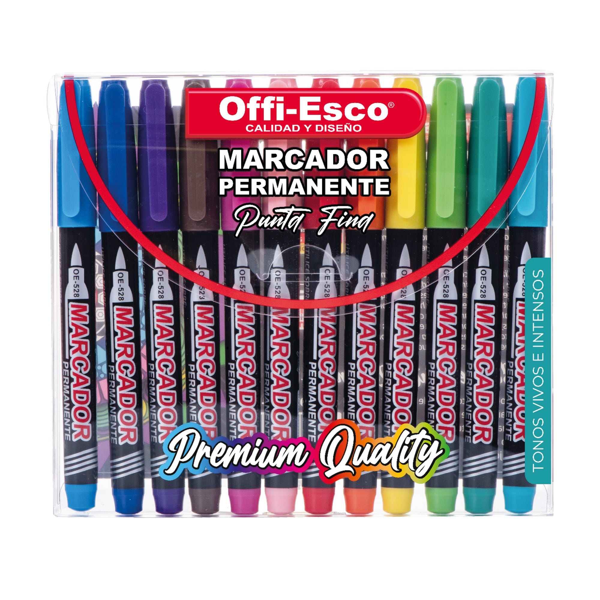 Marcadores permanentes punta delgada X12 OE-528-12 Offi-Esco