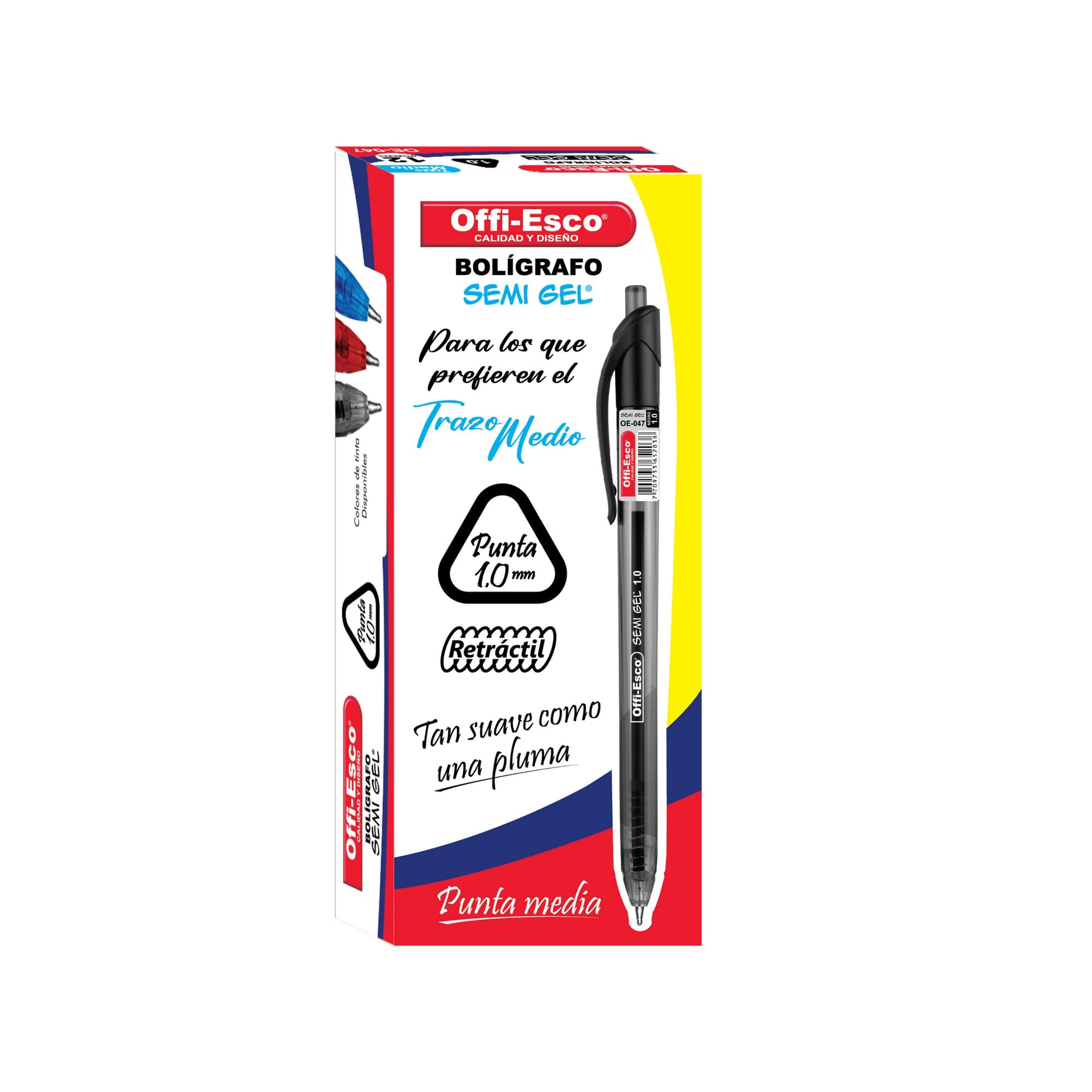 Bolígrafo semi gel 1.0 m retráctil X12 OE-047 Offi-Esco