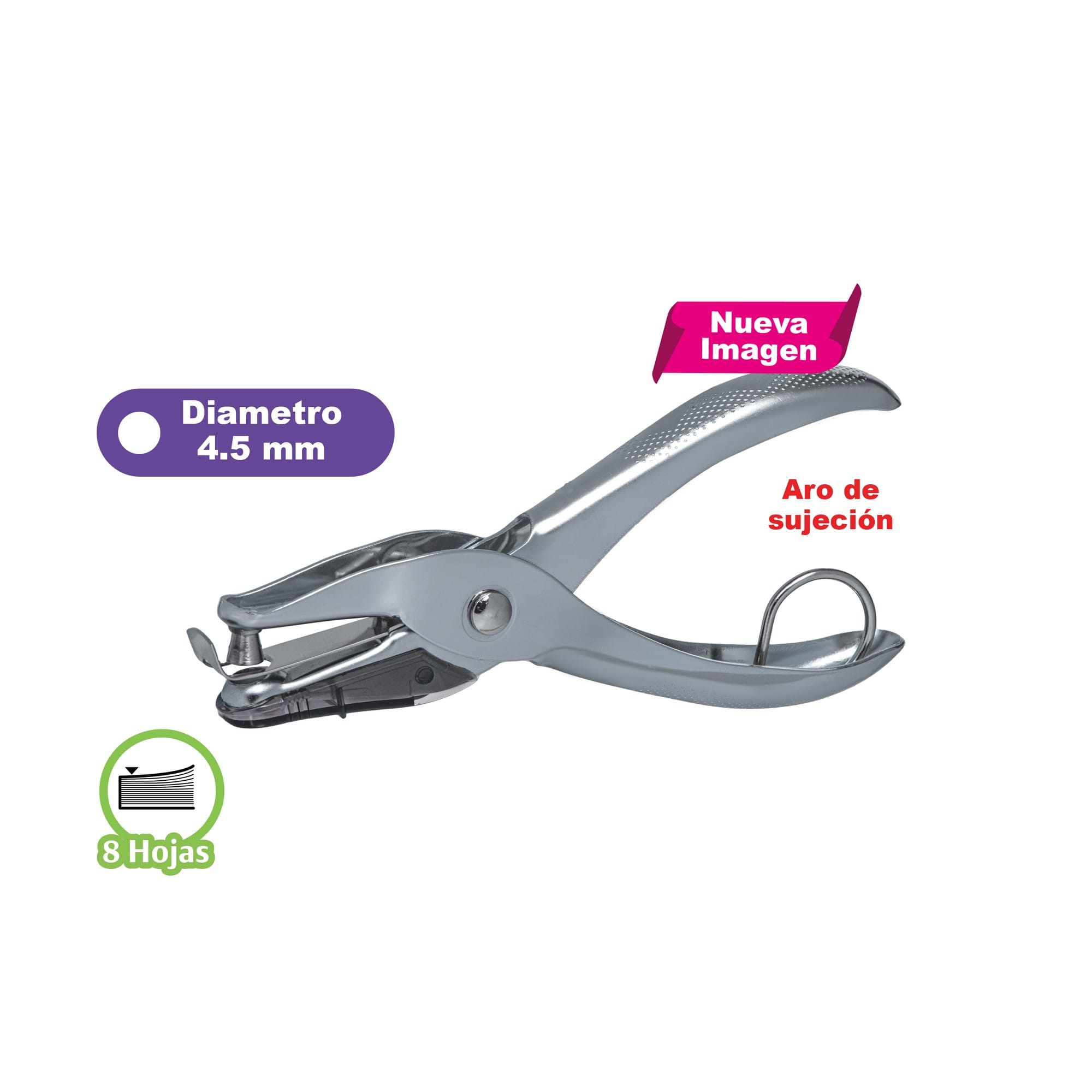 Perforadora Offi-Esco 8 Hojas 1 Hueco OE340