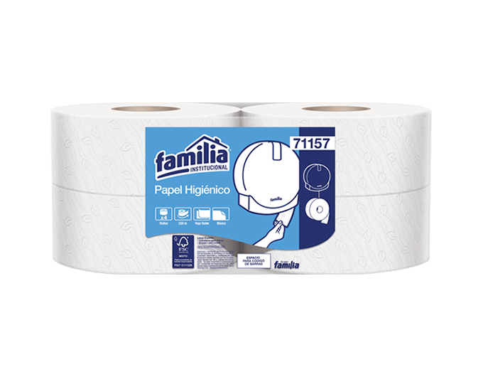 Papel Higiénico x 250 MTS x 4 Unidades Blanco Doble Hoja Familia