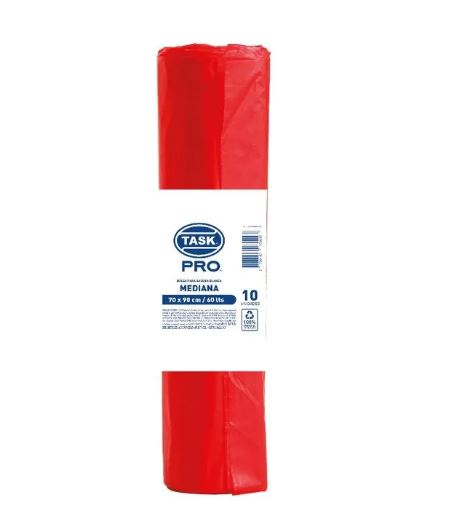 Bolsa roja 70X90cm rollo calibre 1.8  Task