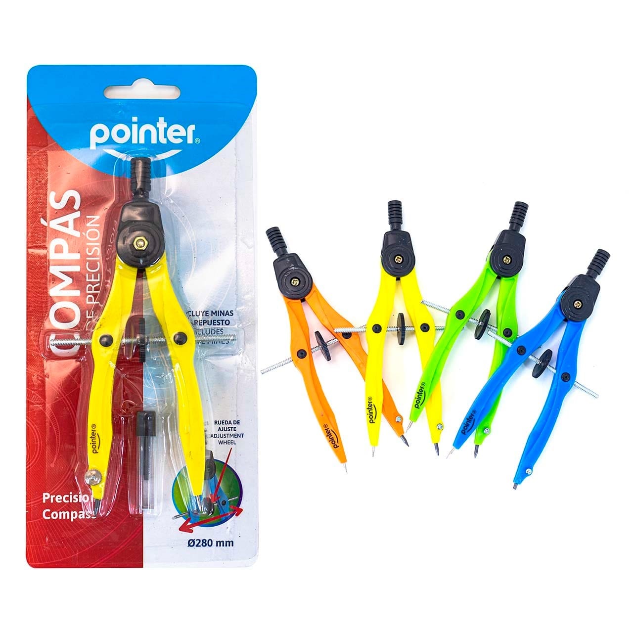 Compás de precision plástico con minas en blister Pointer CM-1940