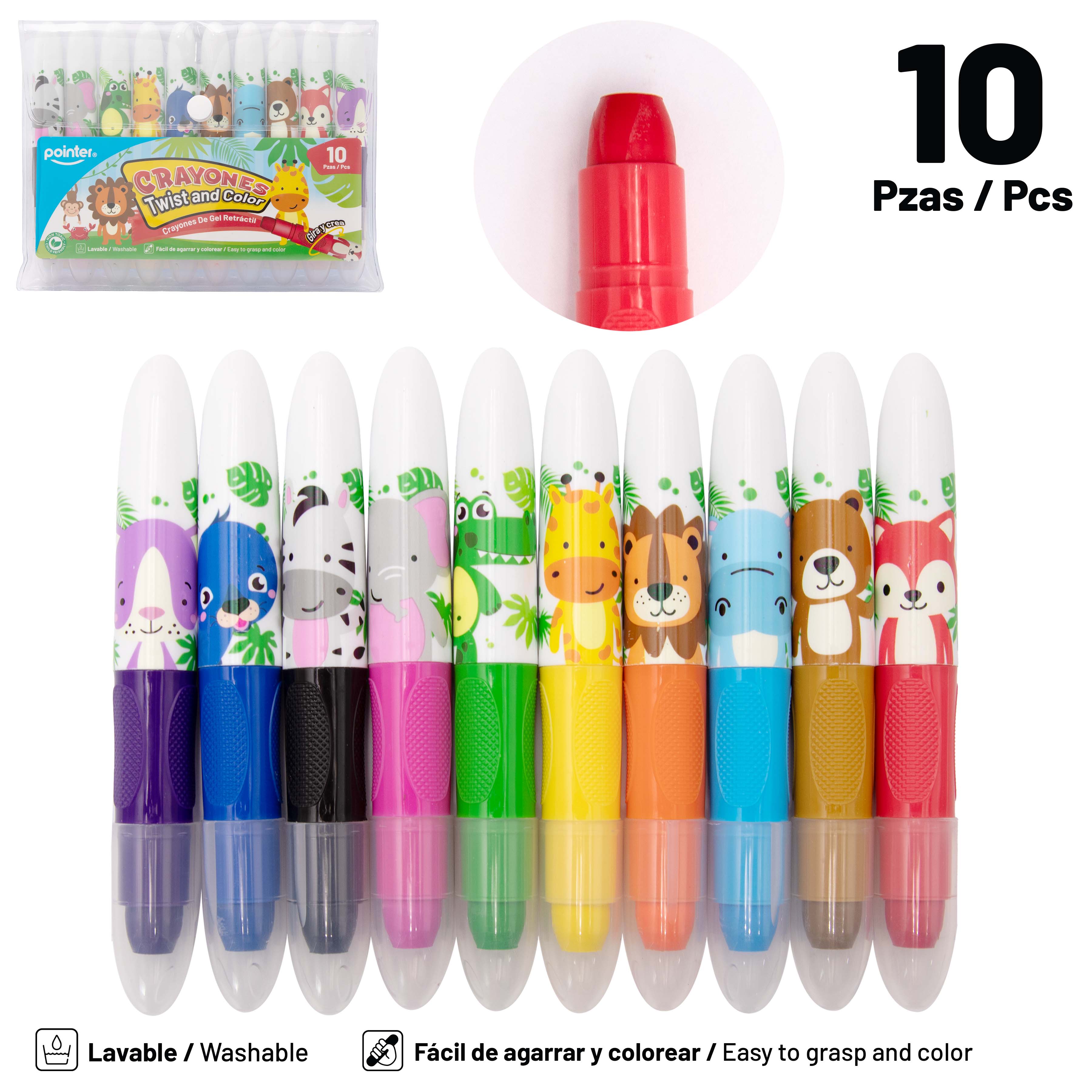 Creyon Pointer en gel retráctil X10 CY-23104