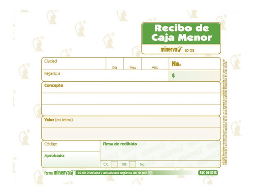 Recibo caja menor x 140 hojas Forma Económica