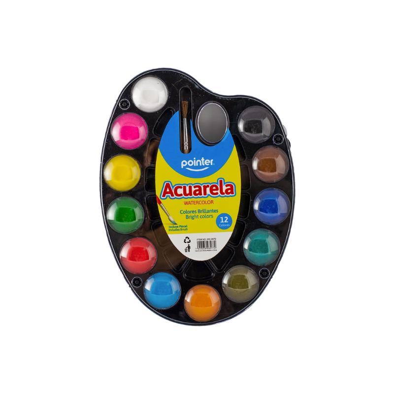 E25483010 (7) Acuarela Pointer X12 colores con pincel WC-5570 - Imagen 1