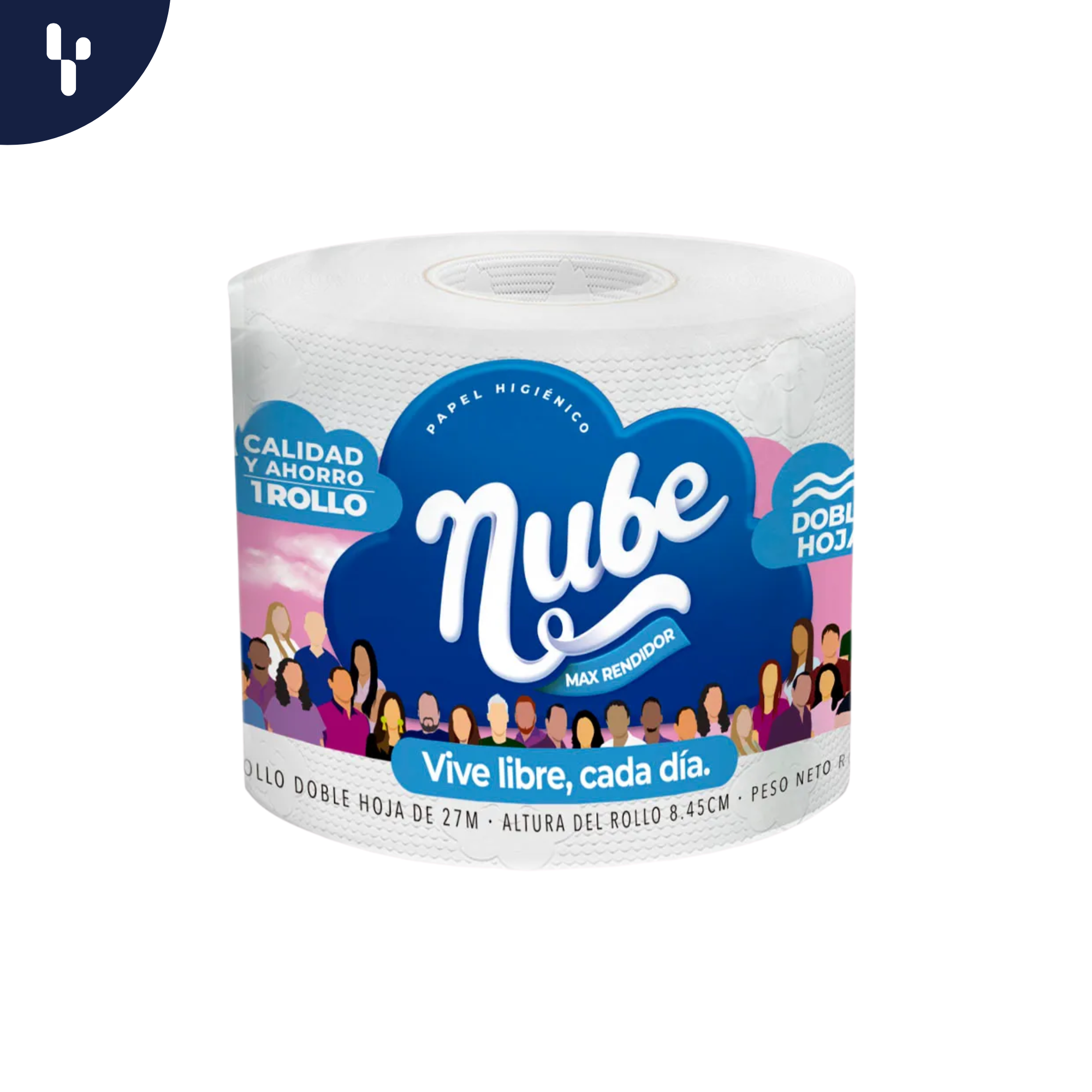 Papel Higienico Nube 27Mt Blanco Doble hoja 