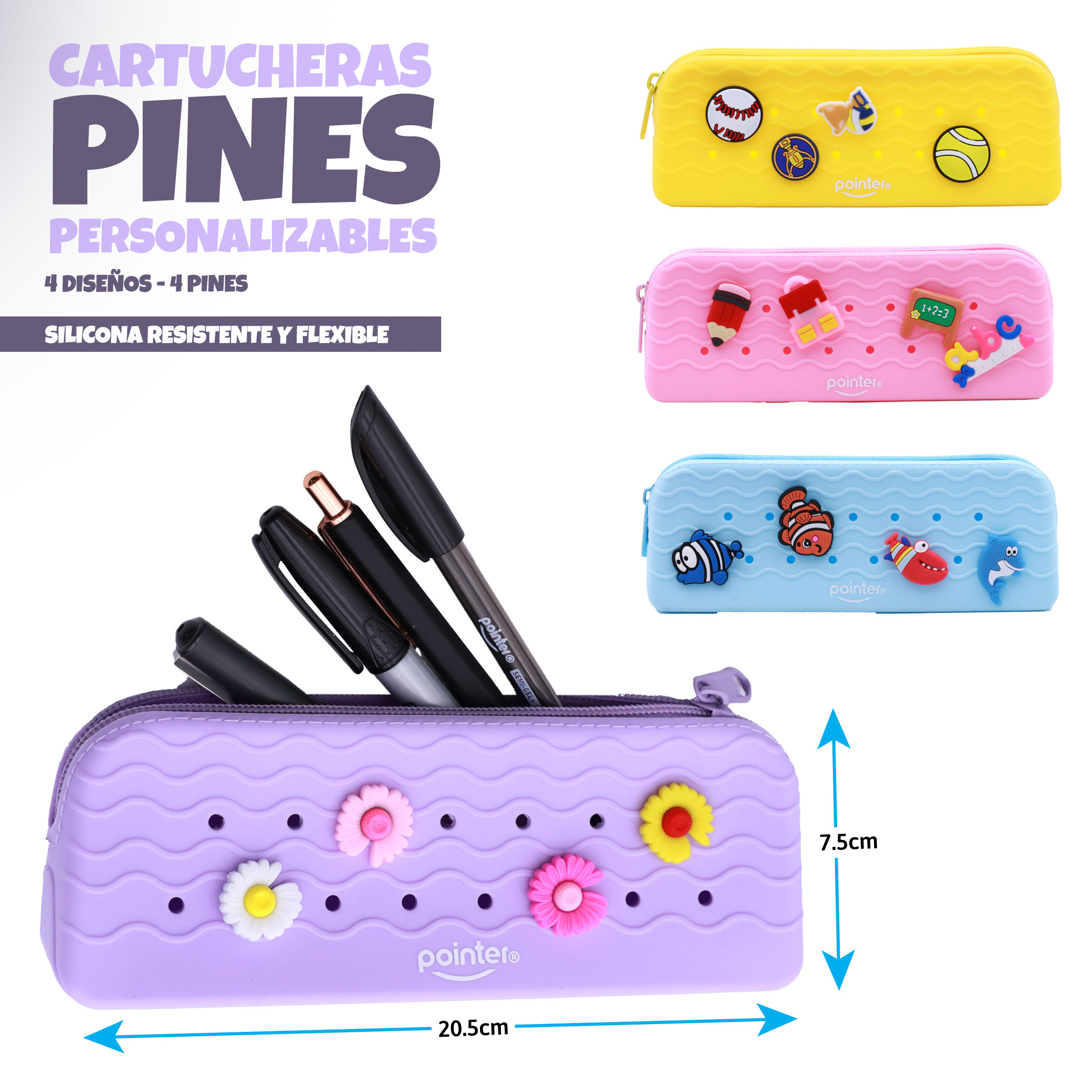 Cartuchera Pointer silicona Pin personalizada PC-2564