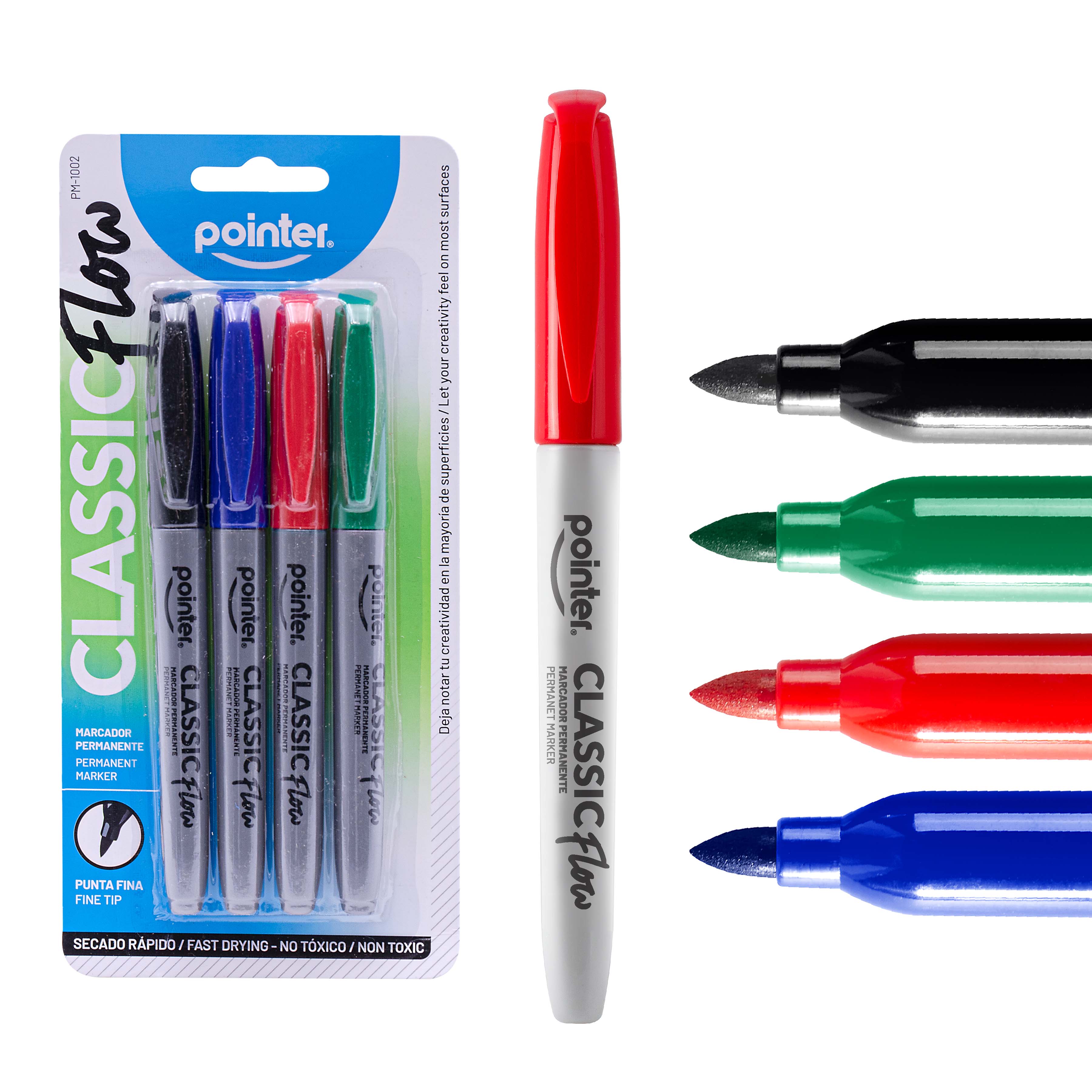 Marcador Pointer permanente punta fina X4 PM-1002