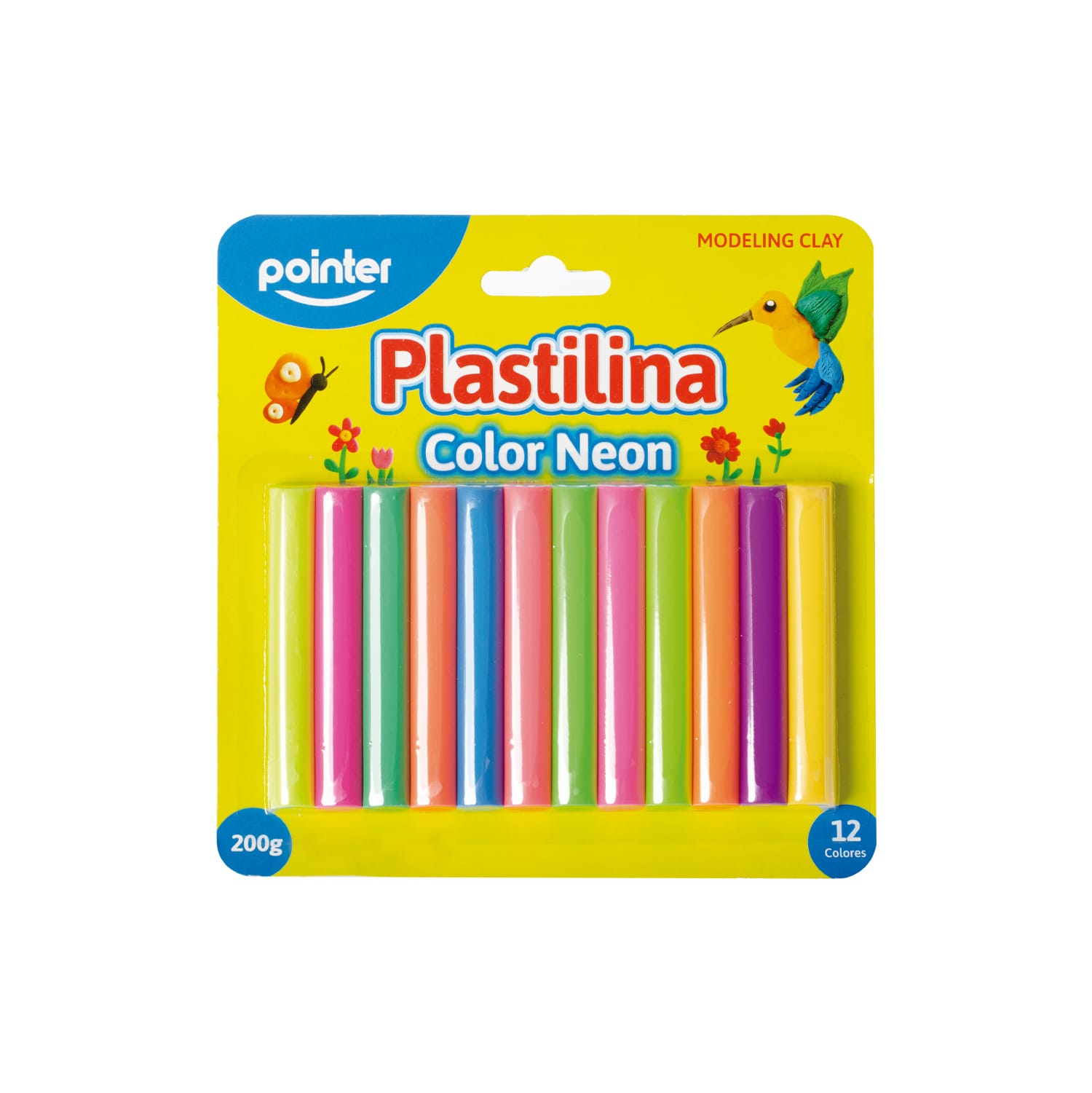 Plastilina neón X12 PST-12200-NE Pointer