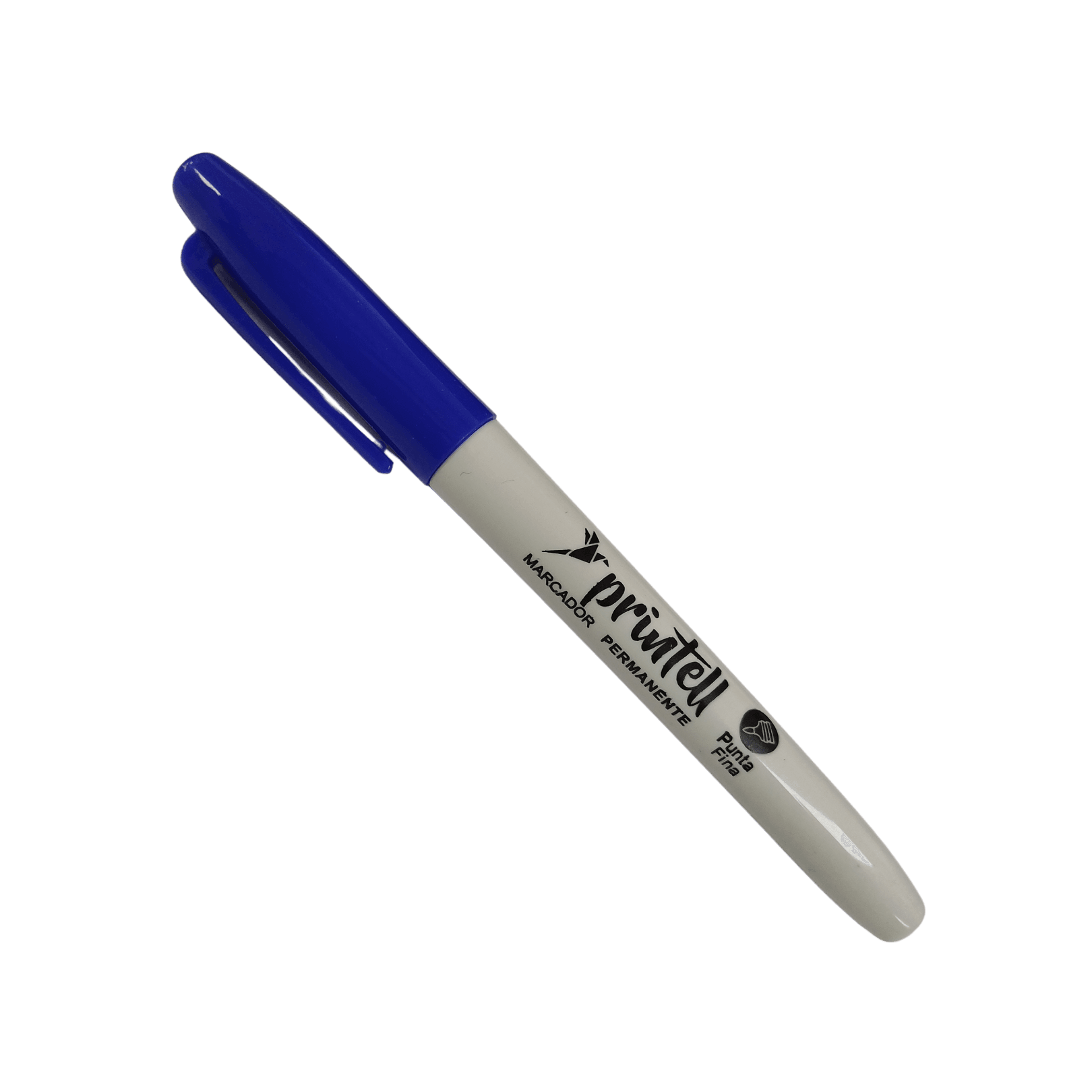 Marcador Printell permanente delgado azul