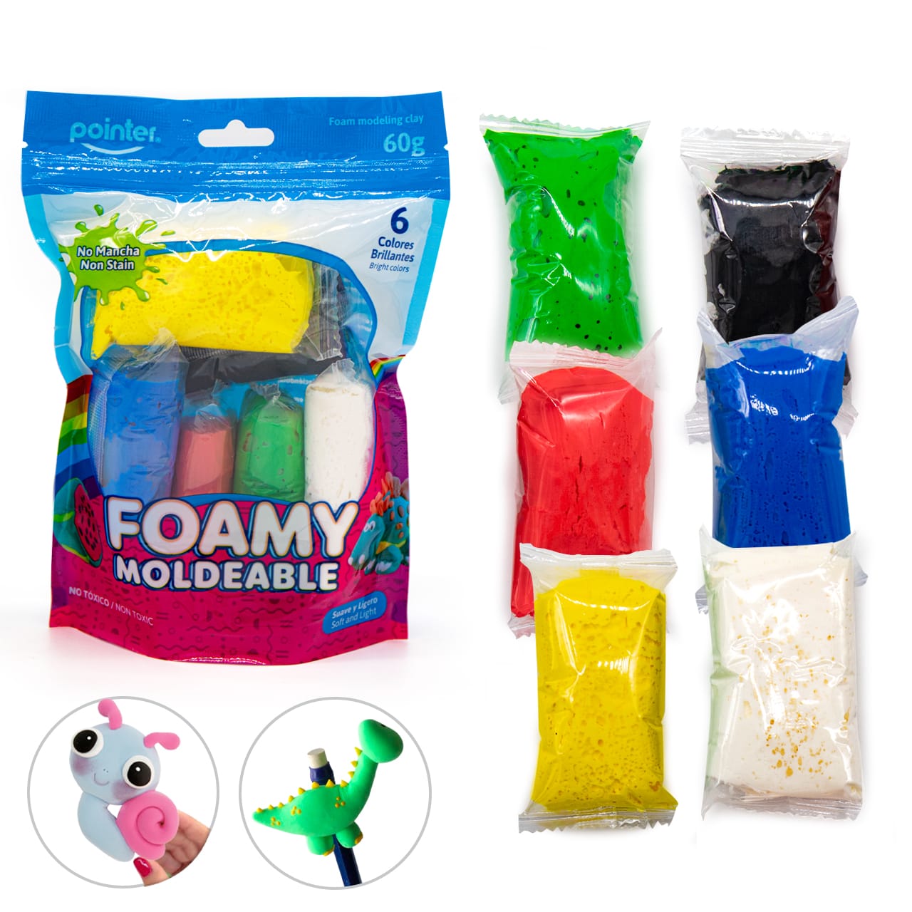 Fomi moldeable Pointer colores surtidos X6 SLC-6C-60G